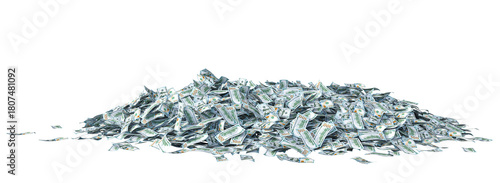 Us dollars 3d pile transparent background