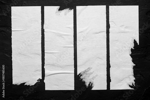 old street posters on a black background