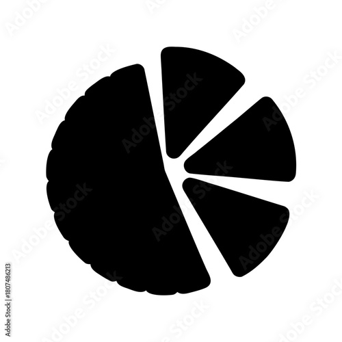 Abstract black segmented circle for statistics and data Vector, illustration