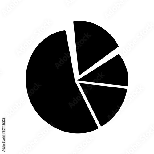 Black and white pie chart infographic design element Vector, illustration