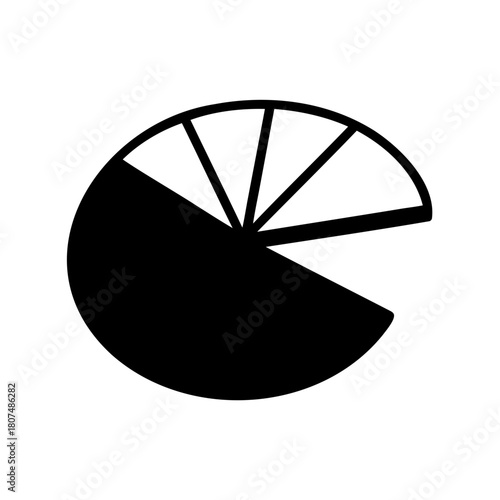 Pie chart icon for data analysis, shares, and statistics Vector, illustration