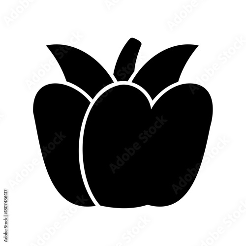 Bell pepper silhouette icon vector illustration graphic Vector, illustration