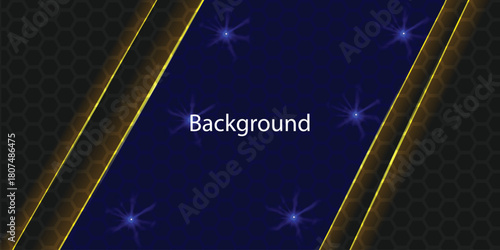 Futuristic perforated technology abstract background with yellow neon glowing lines. Vector banner design