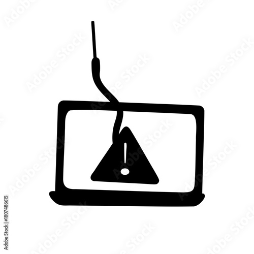 Phishing scam alert: digital security risk and warning Vector, illustration