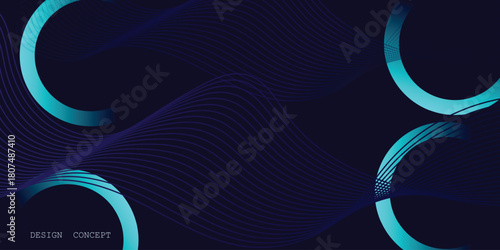 Abstract blue technology background with lines for modern concept of banner design template. Vector illustration. visual with tech vibes. Concept of technology, futurism, digital art.