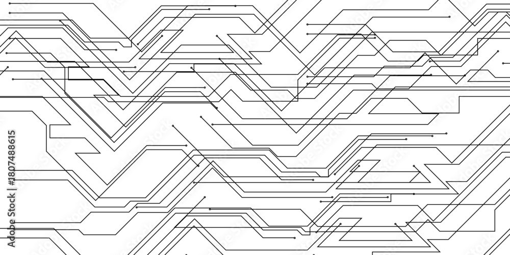 Obraz premium Abstract circuit board technology background with hi-tech communication data connection system isolated lines design, technology with circuit board texture creative electronic motherboard design.