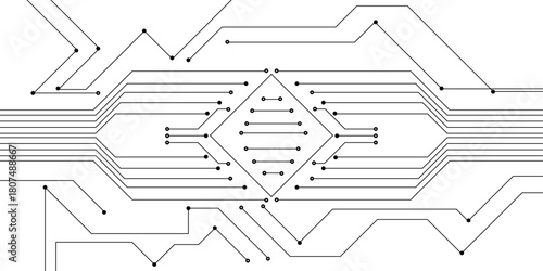 Abstract circuit board technology background with hi-tech communication data connection system isolated lines design, technology with circuit board texture creative electronic motherboard design.