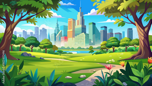 central park, new york city, nyc skyline, urban park, lush greenery, sunny day, cityscape, scenic view, metropolitan landscape, trees and grass, park scenery, urban nature, skyline framed by trees, vi