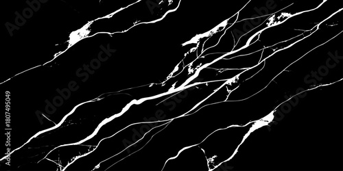 "Premium black marble texture with intense white vein details for sophisticated digital design, interior references and graphic projects."