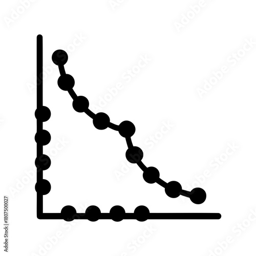 Declining financial trend line graph analysis icon vector Vector, illustration