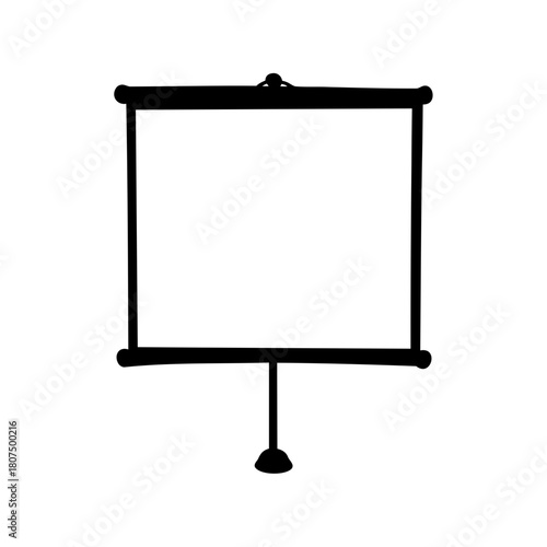 black projector screen on white background clip art preview