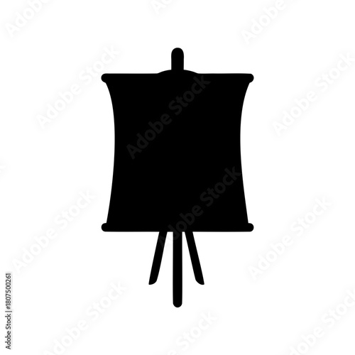 Portable presentation screen black silhouette symbol Vector, illustration