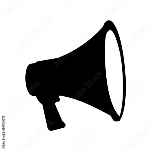 Megaphone communication tool silhouette on white background Vector, illustration