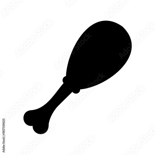 Chicken drumstick silhouette graphic icon food symbol design Vector, illustration