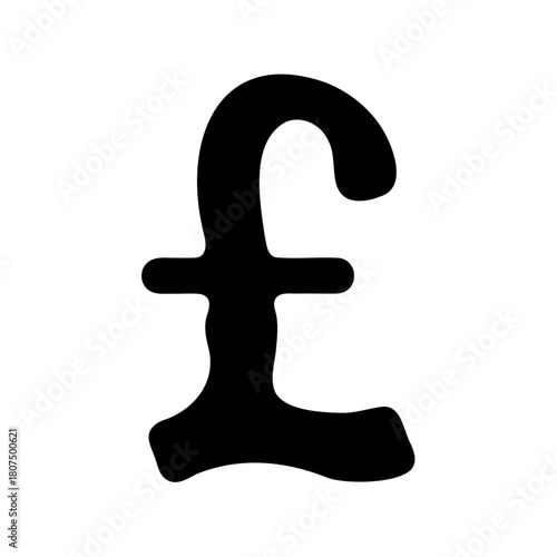 Black pound sterling symbol representing financial asset Vector, illustration