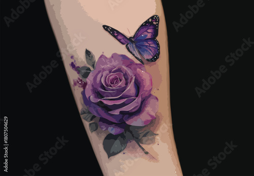 rose tattoo vector art
