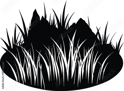 grassy terrain outline silhouette.eps