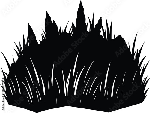 rough terrain grass silhouette.eps