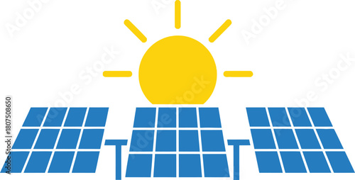Clean energy concept solar panels generating power from bright sunlight eco-friendly renewable power source technology innovation isolated on white background