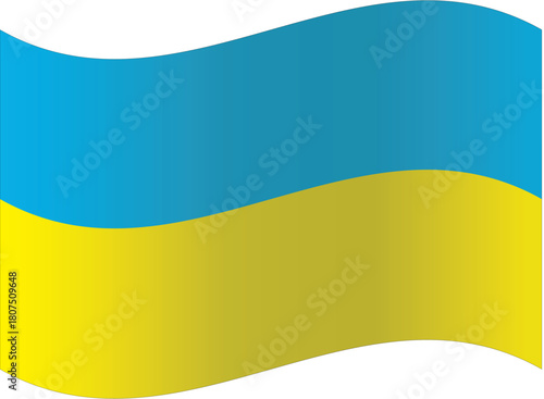 Waving flag of Ukraine national symbol in blue and yellow vector illustration isolated on white background