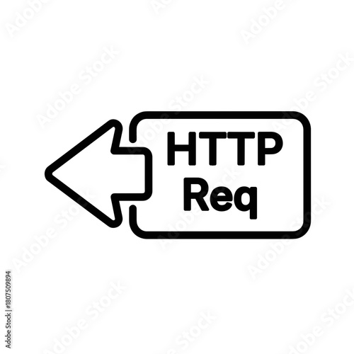HTTP Request Icon with left arrow in minimalist flat design  