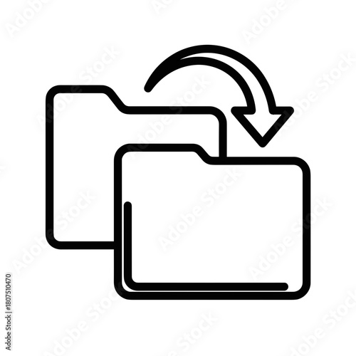 Version Control Icon depicting two folders with an arrow indicating transfer  