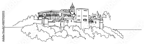 Hilltop Monastery Fortress Overlooking Valley – Historic Religious Architecture