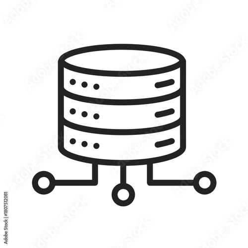 Database icon representing Tech Stack Icon in flat design  