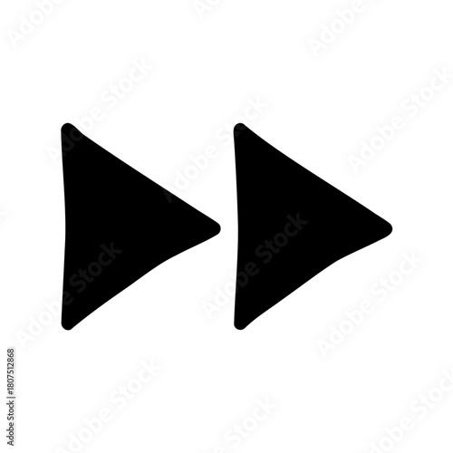 Fast forward icon symbol for multimedia player controls Vector, illustration