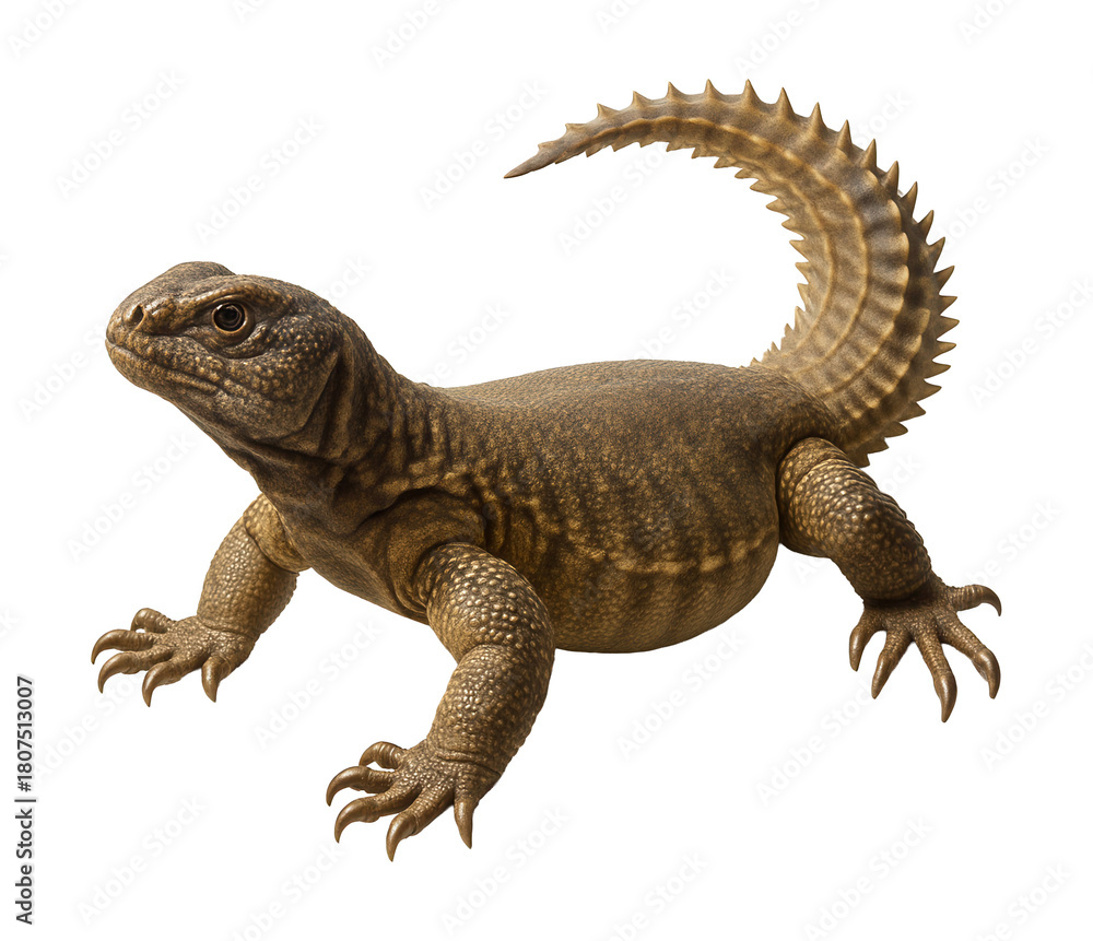 Naklejka premium Spiny-tailed lizard with a sturdy body and small, even scales.