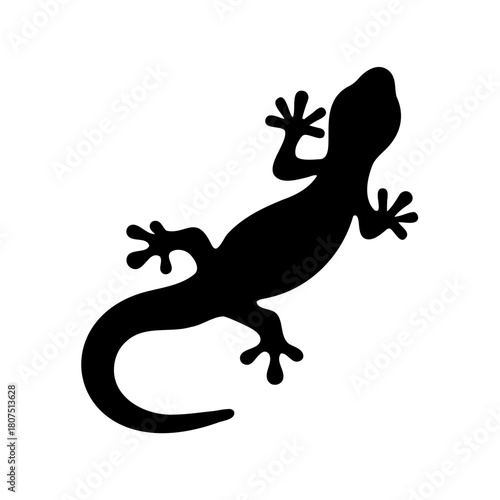 Lizard silhouette graphic on a clean white background. Vector, illustration