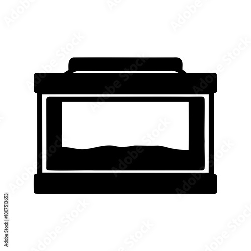 Monochrome empty fish tank or aquarium icon silhouette Vector, illustration