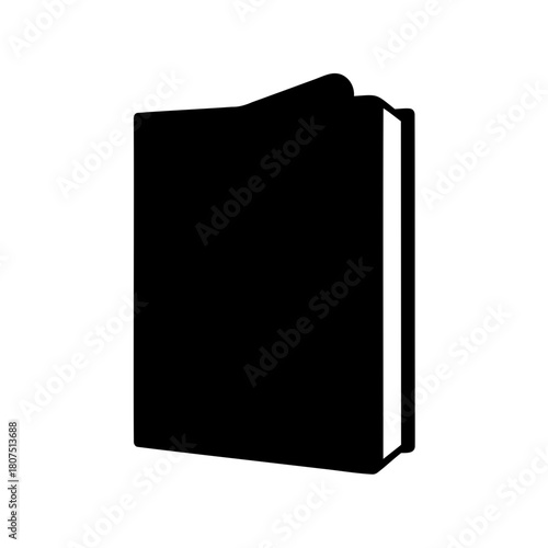 Closed book icon black silhouette on white background Vector, illustration