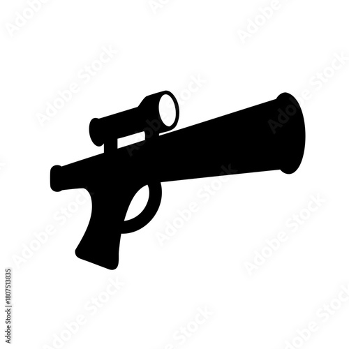 Precision broadcast icon: megaphone with scope attached Vector, illustration