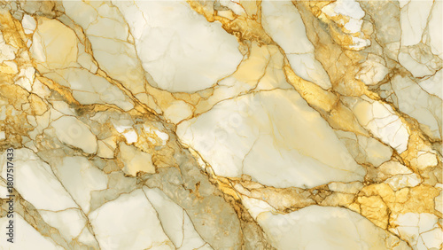 Elegant Light Marble Texture Background with Golden Veins Design Interior