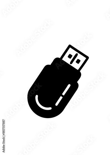 USB Flash Drive Icon Silhouette