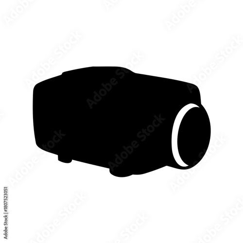 Projector icon silhouette for presentations and media display Vector, illustration