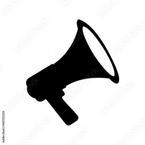 Megaphone icon silhouette for urgent announcement concept Vector, illustration