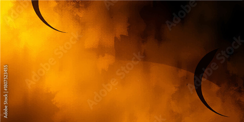 A hot air balloon ascends into the blue sky with the flame of its burner mirroring the light of burning candles in a dark window