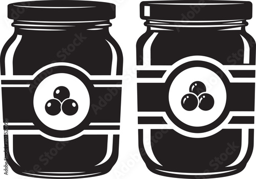 Two jars of jam silhouette