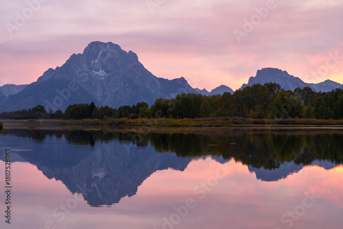 Beautiful Sunset Over the Teton Range Wyoming