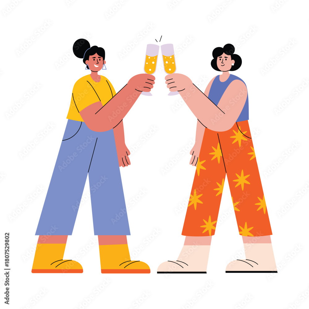 Naklejka premium Cheers to the New Year Celebration Vector Illustration EPS 10 File