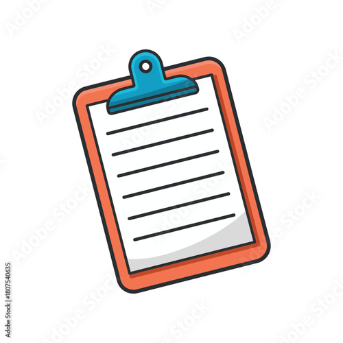 Orange clipboard with notes for planning and organizing assignments