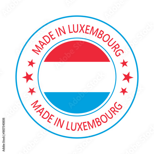 Luxembourg Made in Stamp in circle with flag Vector template on white background Free Download Luxembourg Made in Stamp in circle with flag Vector template on white background - GFXLoad