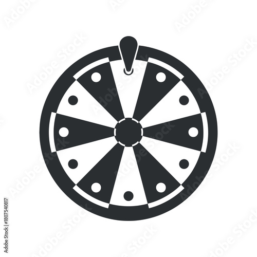 Spinning fortune wheel vector illustration on transparent background