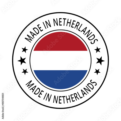 Netherlands Made in Stamp in circle with flag Vector template on white background Free Download Netherlands Made in Stamp in circle with flag Vector template on white background - GFXLoad