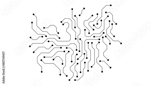 Circuit board digital abstract background. Motherboard technology texture design. AI semiconductor and computer processor on tech bg. Vector illustration