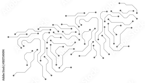 Technology digital circuit board background. Technology black circuit diagram.High-tech connection system on a white background.
