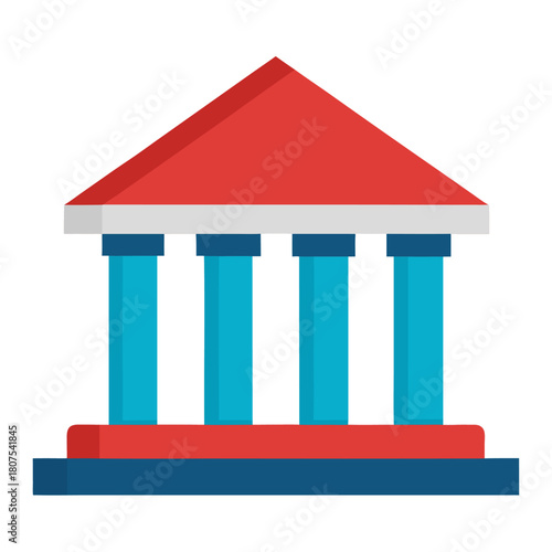 Vector image of a bank building, an icon for building.