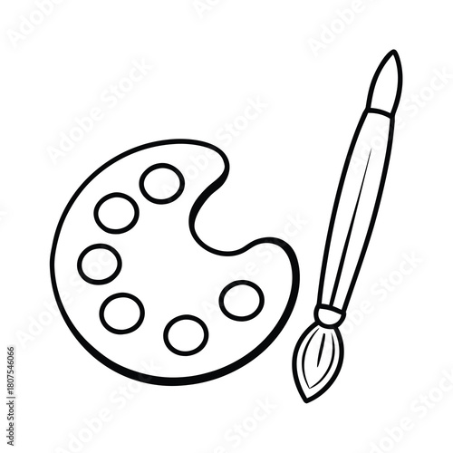 🎨 The artist's wooden palette with oil paints and brushes is the essential tool for creating vibrant art and illustration